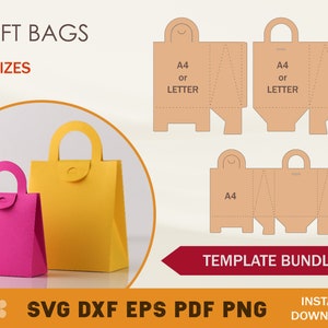 Gift Bag Template Bundle Gift Bag SVG Favor Bag SVG Cricut - Etsy