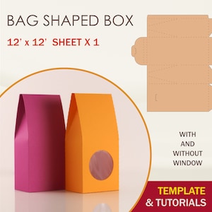 Modèle SVG de boîte en forme de sac, boîte-cadeau SVG, boîte de friandises SVG, fichiers de coupe Cricut, fichiers de coupe Sihouette