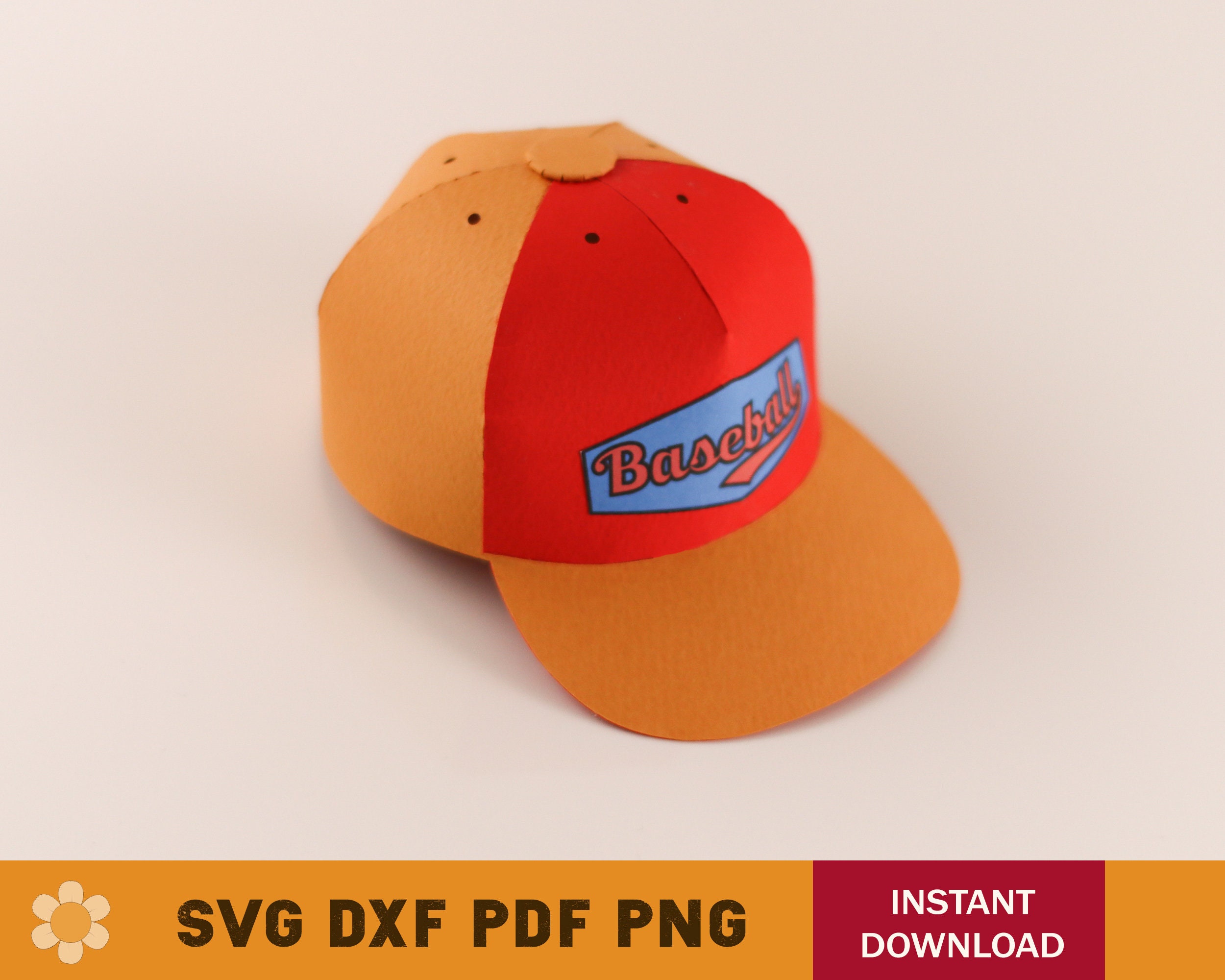 Mini Baseball Cap SVG Template: Cricut & Silhouette Cut Files (PDF) - Etsy