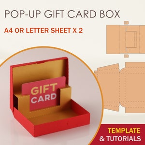 Pop-up carte-cadeau boîte modèle SVG, modèle de porte-carte-cadeau, support de carte-cadeau SVG, fichiers de coupe Cricut, fichiers de coupe silhouette