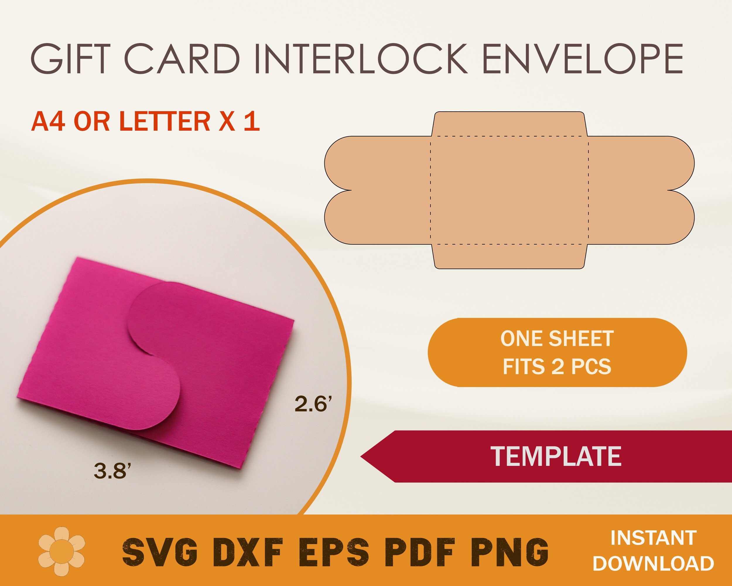 Gift Card Envelope SVG Template Gift Card Holder SVG Etsy UK