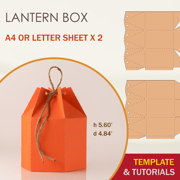 Lantern Favor Box SVG Template, Hexagon Box SVG Template, Favor Box SVG, Cricut Cut Files, Sihouette Cut Files