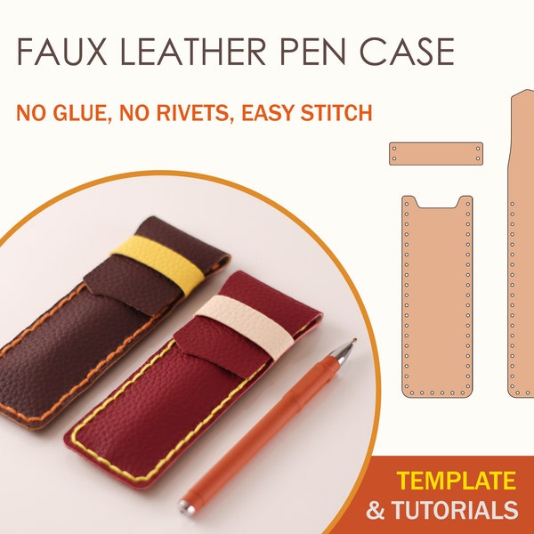 Pen Case SVG Template, Faux Leather Template, Pen Pouch Template,  Cricut Cut Files, Silhouette Cut Files