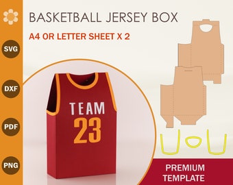 Basketball Jersey Box Template, Basketball Jersey SVG,  Cricut Cut Files, Sihouette Cut Files