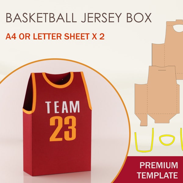 Basketball Jersey Box Template, Basketball Jersey SVG,  Cricut Cut Files, Sihouette Cut Files