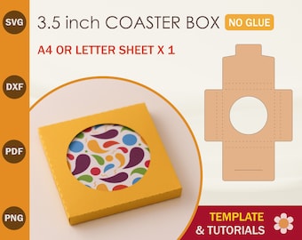 Plantilla para posavasos de 3,5 pulgadas: SVG, Cricut, Silhouette (descarga digital)