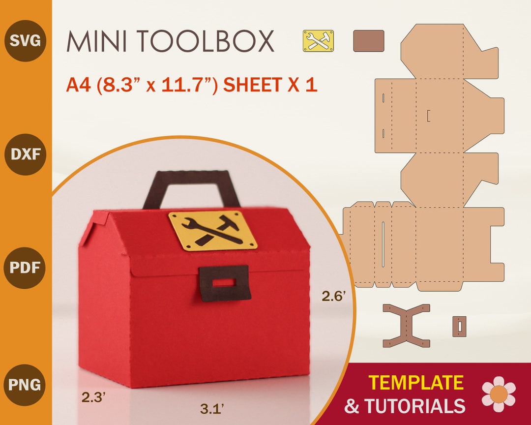 Mini Toolbox SVG Template, Gift Box Template, Favor Box Template, Cricut Cut Files, Silhouette Cut Files - Etsy mini-toolbox-svg-template-gift-box-template-favor-box-template-cricut-cut-files-silhouette-cut-files-etsy