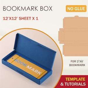 Bookmark Box Template, Bookmark Holder Template, Bookmark Box SVG DXF, Cricut Cut Files, Silhouette Cut Files, Brother Cut Files