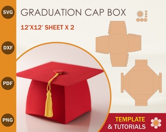 Graduation Cap Box SVG Template: Cricut & Silhouette Cut Files (PDF)