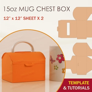 15oz Mug Chest Box Template: SVG, Cricut, Silhouette Cut Files