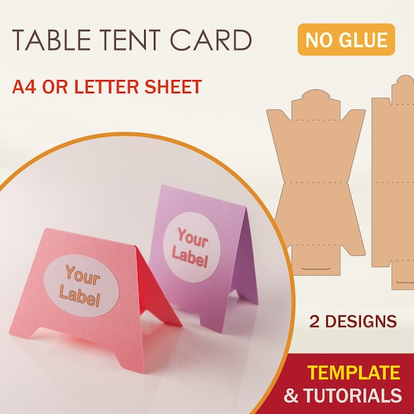 Table Tent Card SVG Template, Place Card Template, Food Cart Template, Cricut Cut Files, Silhouette Cut Files, Brother Cut Files