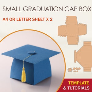 Plantilla SVG de caja de gorra de graduación, plantilla de sombrero de graduación, archivos de corte cricut, archivos de corte de silueta