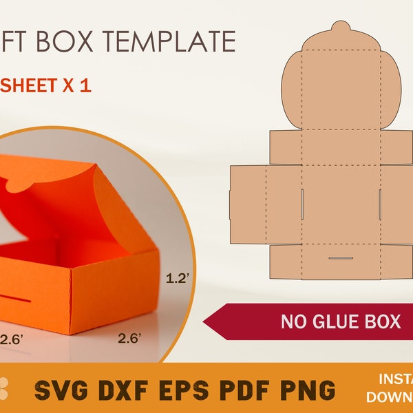 Geschenkbox SVG, Box SVG, Box Vorlage, Box Vorlage SVG, Cricut Box Vorlage