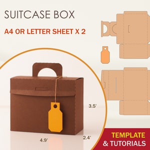 Modèle de boîte valise, modèle de boîte porte-documents, valise boîte SVG, boîte cadeau SVG, Cricut, silhouette, frère couper des fichiers