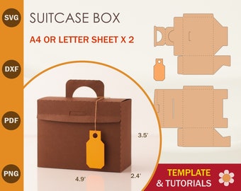 Suitcase Box Template, Briefcase Box Template, Suitcase Box SVG, Favor Box SVG, Cricut, Sihouette, Brother Cut Files