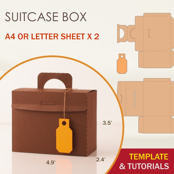 Suitcase Box Template, Briefcase Box Template, Suitcase Box SVG, Favor Box SVG, Cricut, Sihouette, Brother Cut Files