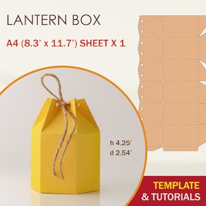Plantilla SVG de caja de linterna hexagonal, caja hexagonal SVG, caja de favor SVG, archivos de corte cricut, archivos de corte sihouette