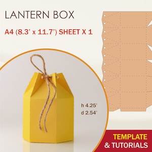 Hexagon Lantern Box SVG Template, Hexagonal Box SVG, Favor Box SVG, Cricut Cut Files, Sihouette Cut Files