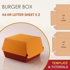 Hamburger vak SVG-sjabloon, Hamburger vak sjabloon, Cricut gesneden bestanden, silhouet gesneden bestanden, handgesneden bestanden