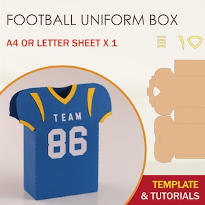Modello SVG per scatola divisa da football, SVG per maglia da football, SVG per football americano, file di taglio Cricut, file di taglio Silhouette