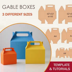 Gable Box Template Bundle, Gable Box SVG, Box Template SVG,  Party Favor Box, Cricut Cut Files, Silhouette Cut Files