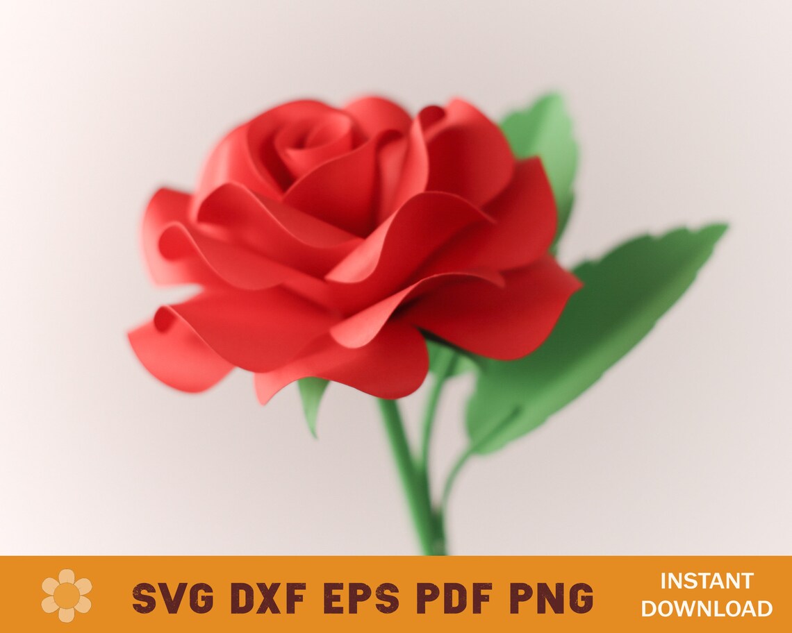 Paper Rose SVG Template Paper Flower Template DIY Paper - Etsy