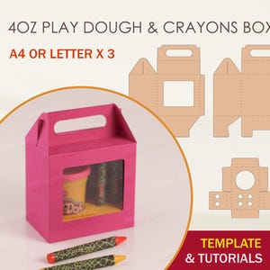 Knetmasse / Buntstifte Box Vorlage SVG, Aktivitätsbox Vorlage, Cricut Schnittdateien, Silhouette Schnittdateien