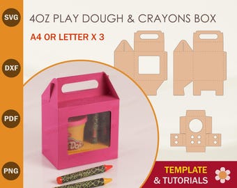Playdough & Crayons Box Template: SVG, Cricut, Silhouette (Digital Download)