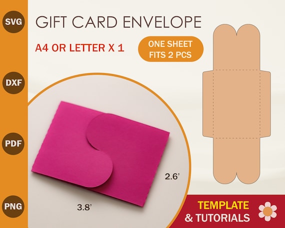 Gift Card Envelope SVG Template: Cricut & Silhouette Cut Files (digital  Download) - Etsy