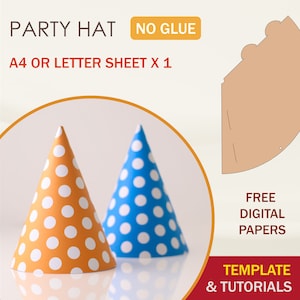Feesthoed sjabloon, feesthoed SVG, verjaardag hoed sjabloon, verjaardag hoed SVG, papieren hoed sjabloon, papieren hoed SVG, partij digitaal papier
