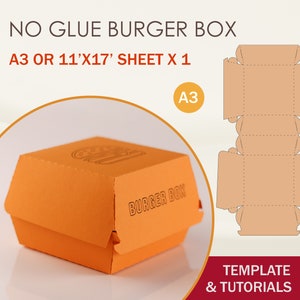 Modèle SVG de boîte de hamburger, modèle de boîte de cheeseburger, fichiers de coupe Cricut, fichiers de coupe Silhouette, fichiers de coupe frère