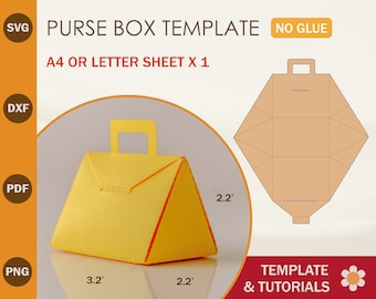 Purse Gift Box SVG Template: Favor Box (Digital Download)