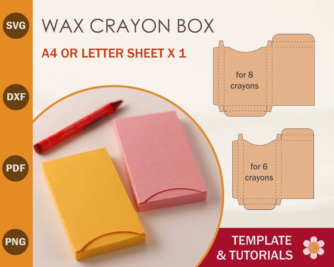 Crayon Box SVG Template Wax Crayon Box Template Crayon Favor Box Crayon Box SVG Template Wax Crayon Box Template Crayon Favor Box