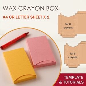 Plantilla SVG de caja de crayones, plantilla de caja de crayones de cera, caja de crayones para obsequios, archivos de corte Cricut, archivos de corte Silhouette, archivos de corte Brother