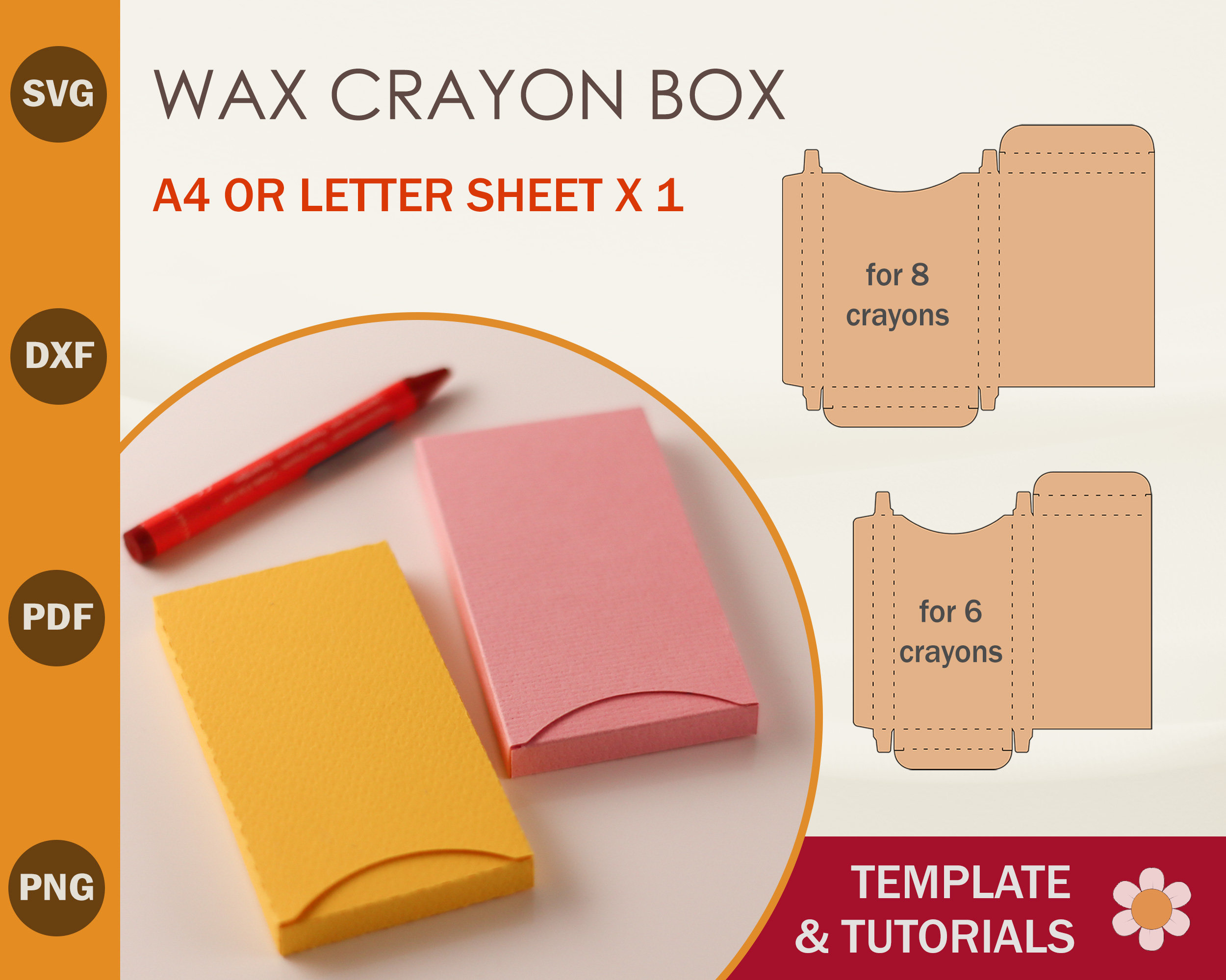 Crayon Box Template, Make it with Cricut