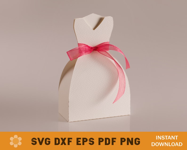 Bride Dress Box SVG Template Wedding Favor Box Cricut Cut Etsy