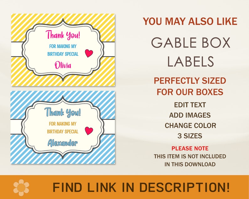 Gable Box Template Bundle, Gable Box SVG, Box Template SVG, Party Favor Box, Cricut Cut Files, Silhouette Cut Files image 7