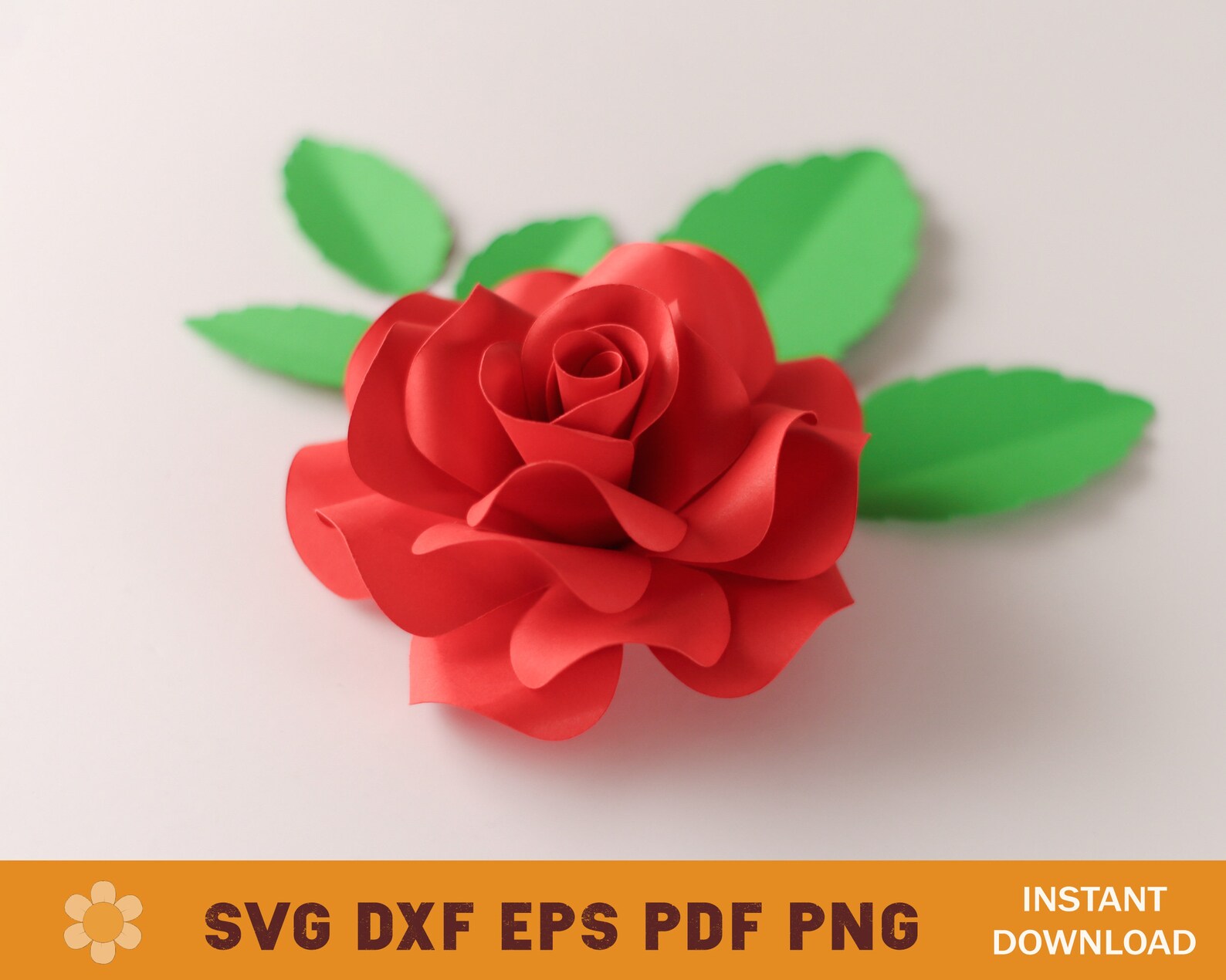 Paper Rose SVG Template Paper Flower Template DIY Paper - Etsy