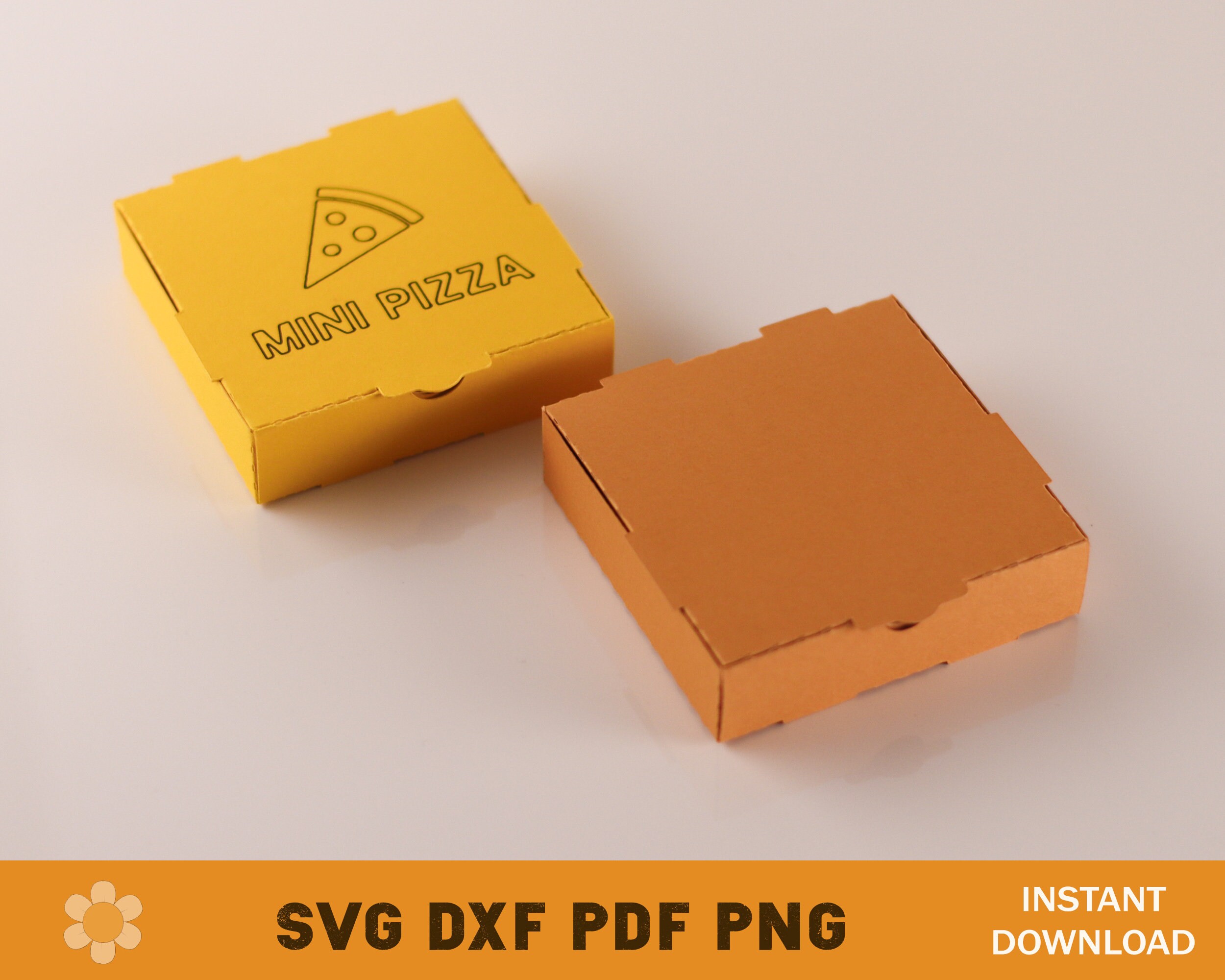 Mini Pizza Box SVG Template Cookie Box Template Treat Box Etsy Australia