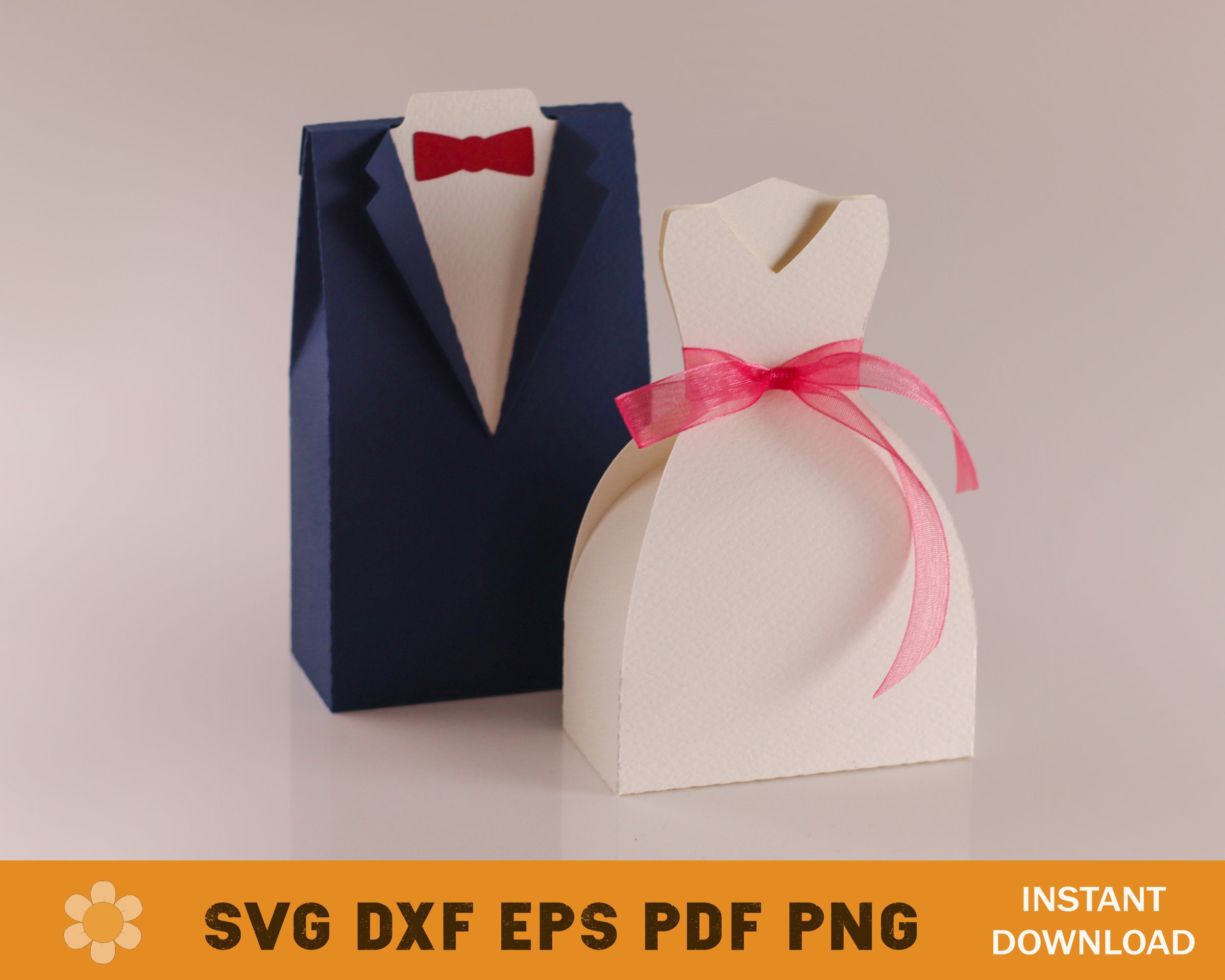 Wedding Favor Box Template Bundle Tuxedo Box SVG Template - Etsy UK