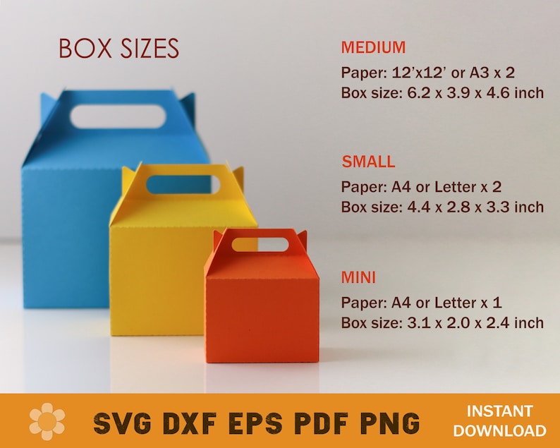 Gable Box Template Bundle, Gable Box SVG, Box Template SVG, Party Favor Box, Cricut Cut Files, Silhouette Cut Files image 3