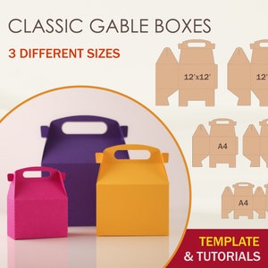 Paquete de plantillas de caja a dos aguas, SVG de caja a dos aguas, plantilla de caja SVG, caja de favor de fiesta, archivos de corte cricut, archivos de corte de silueta