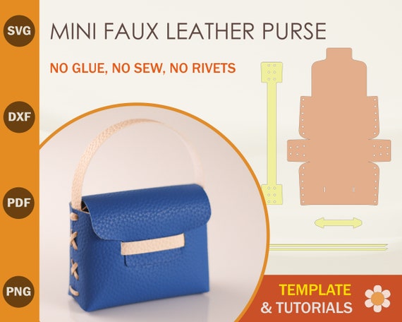 Faux Leather Purse SVG Template, Faux Leather Bag Template, Cricut