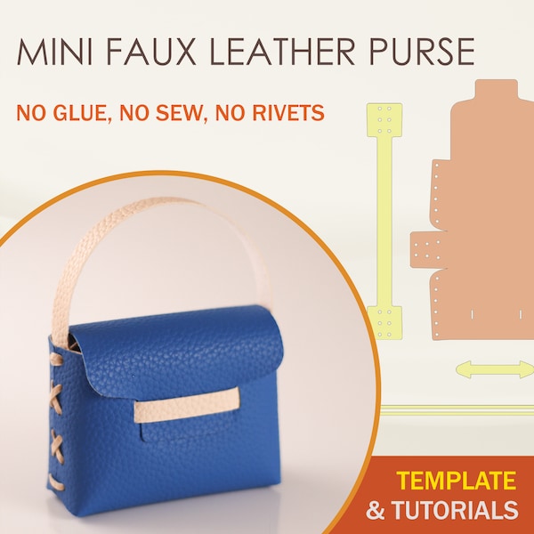 Faux Leather Purse SVG Template, Faux Leather Bag Template, Cricut Cut Files, Silhouette Cut Files, Brother Cut Files
