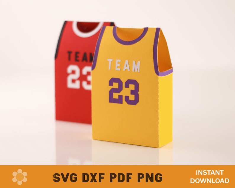 Basketball Jersey Box Template Basketball Jersey SVG Cricut Etsy