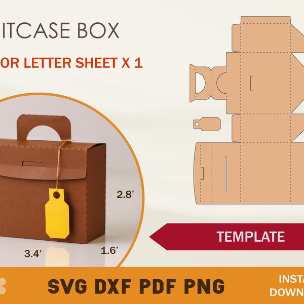 Suitcase Favor Box Etsy