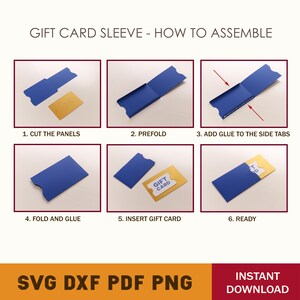 Gift Card Sleeve SVG Template, Gift Card Holder SVG Template, Gift Card ...