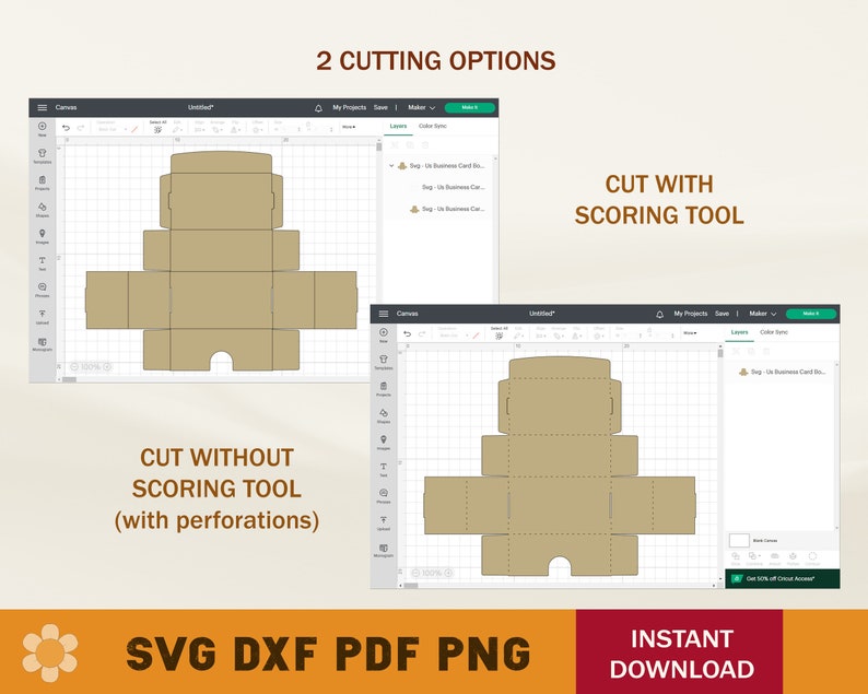 Business Card Box SVG Template: Cricut & Silhouette Cut Files (Digital Download) image 7