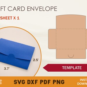 Gift Card Envelope Template Gift Card Holder Template Gift - Etsy