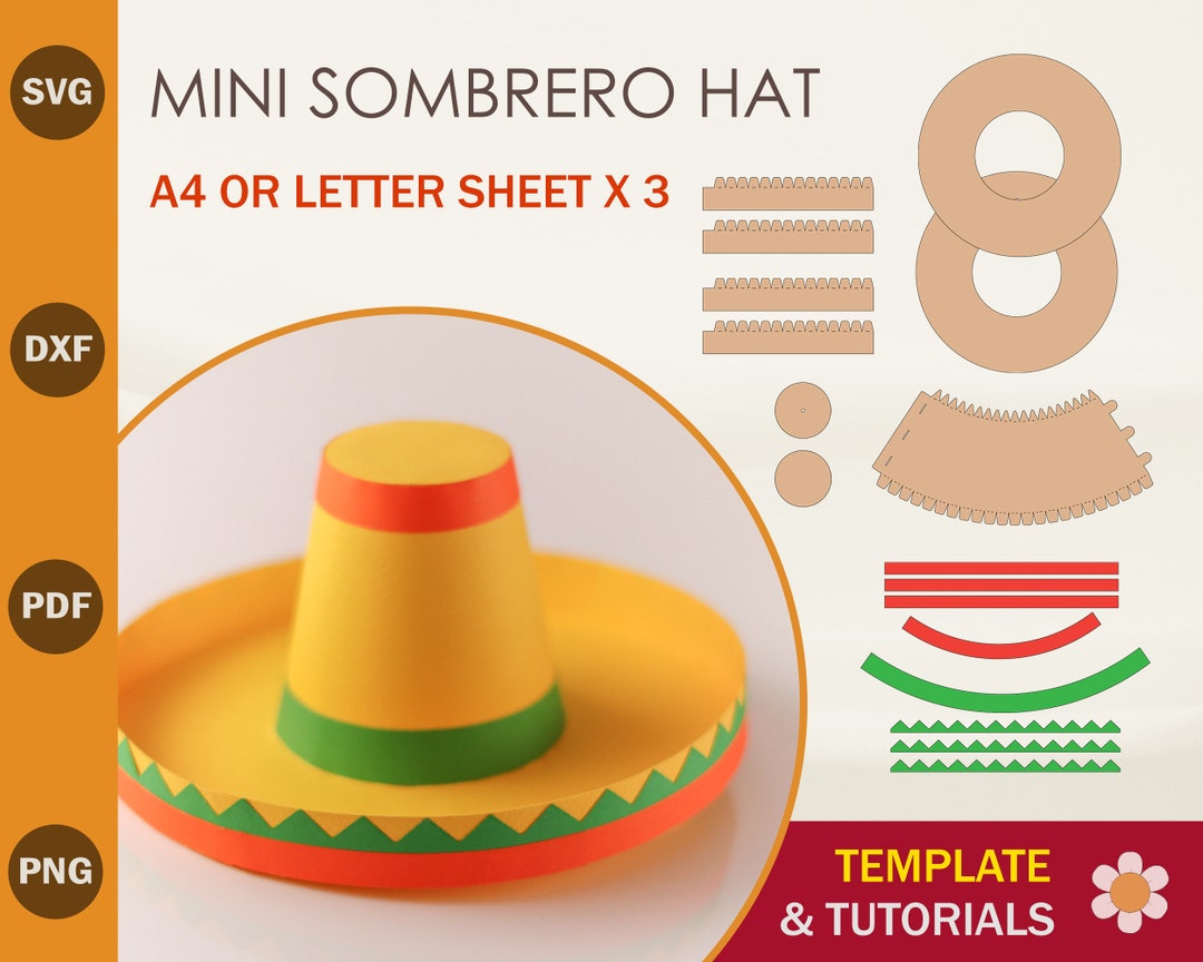 Sombrero Hat SVG Template, Paper Sombrero Template, Paper Hat Template Sombrero Hat SVG Template, Paper Sombrero Template, Paper Hat Template